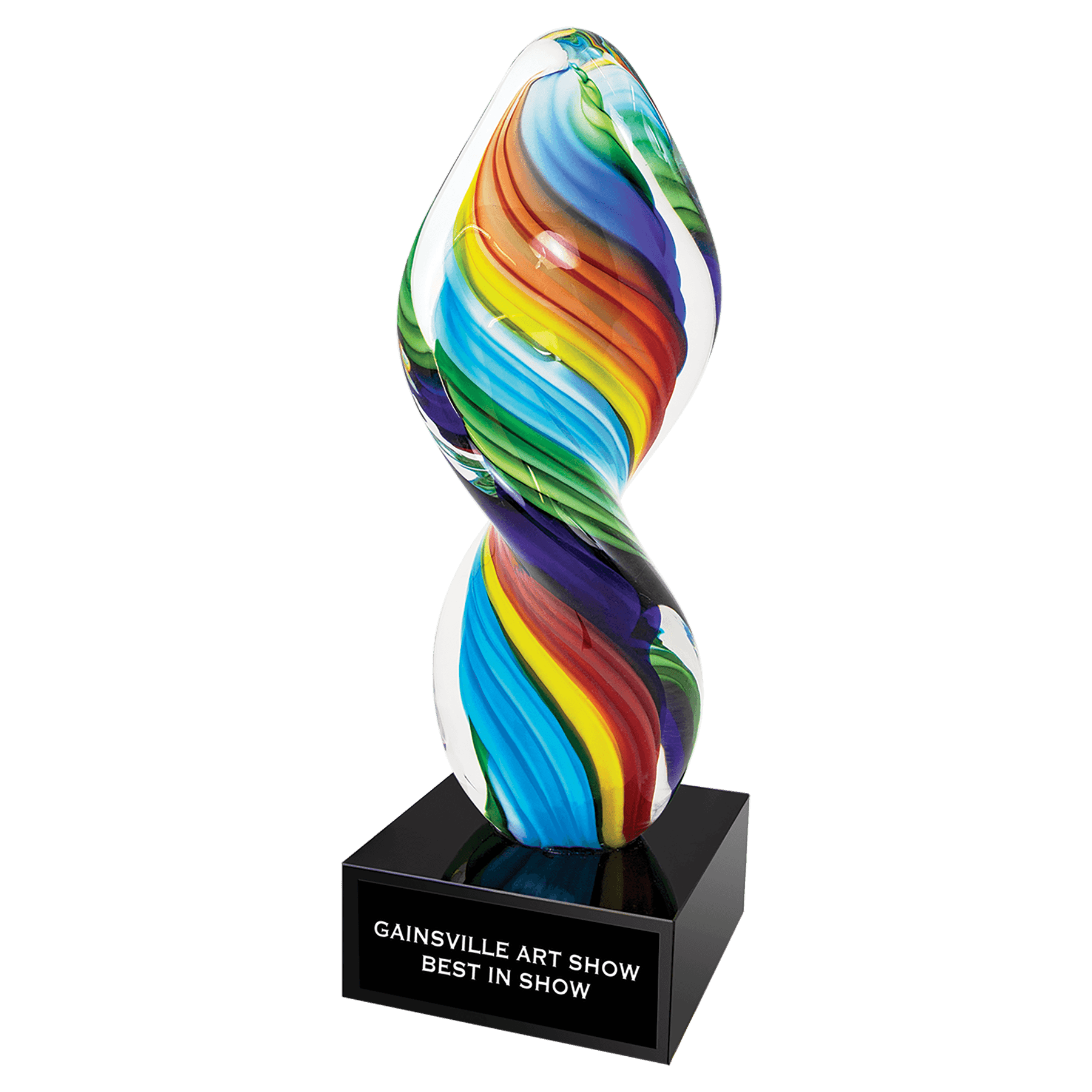 10.5" Rainbow Twist Art Glass 1