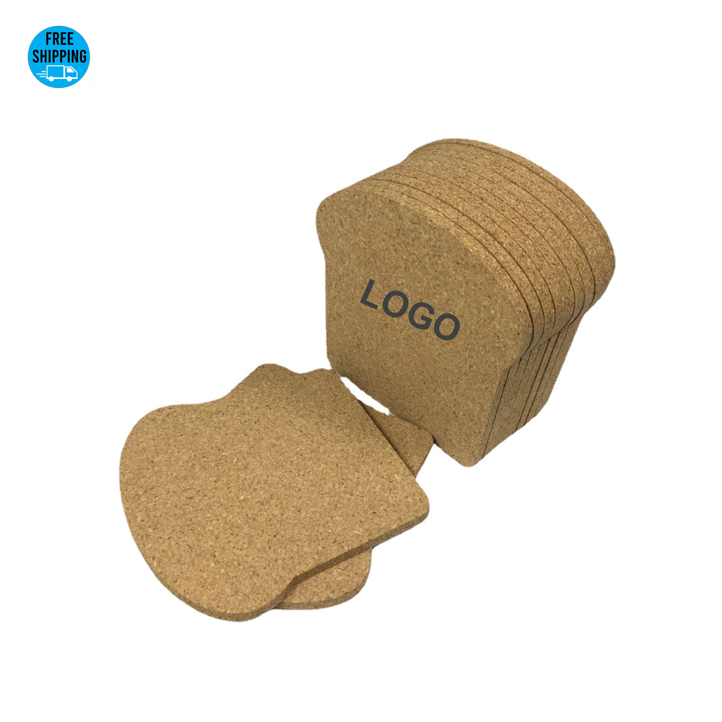 Toast Shape Cork Coaster 3