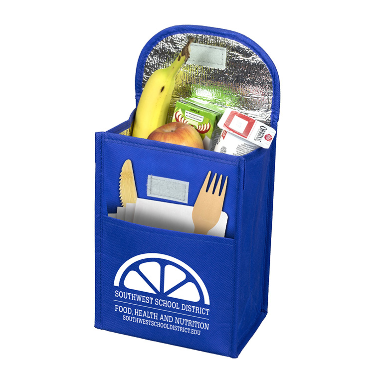 7"W x 10"H x 5"Gusset - "ARCTIC CHILL" Tall Insulated Cooler Lunch Tote with Hook & Loop Closure 4