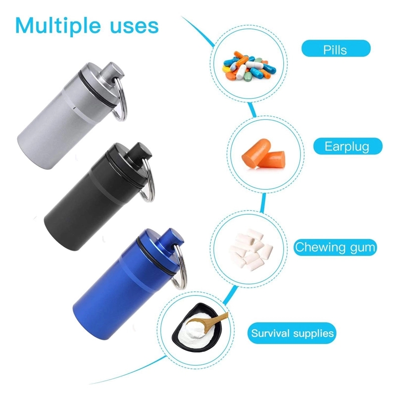 Large Waterproof Pill Holder Keychain Container 4