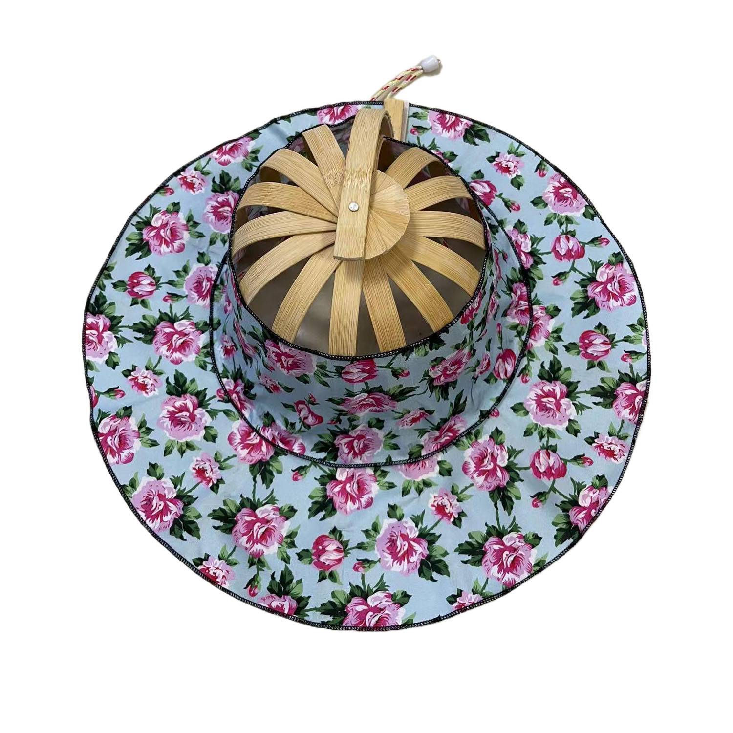 2 in 1 Portable Foldable Bamboo Fan Hat for Summer 6