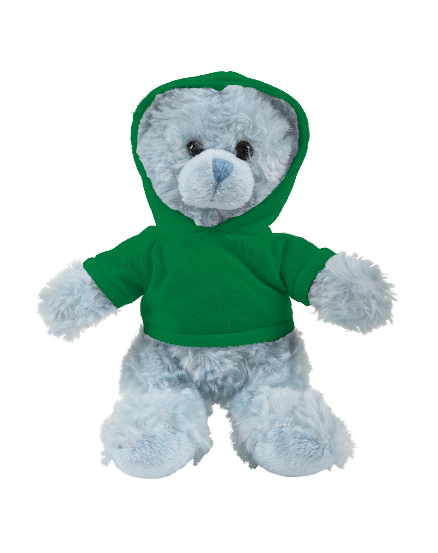 soft plush Blue Curly Sitting Bear with hoodie 2