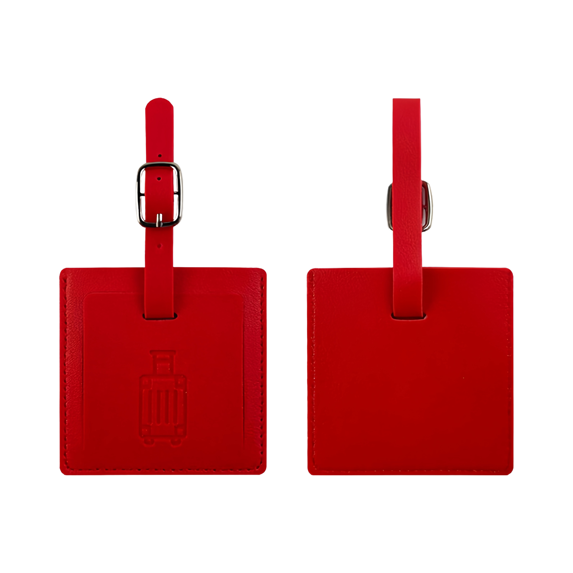 Square Luggage Tag PU Leather with Signature Paper 6