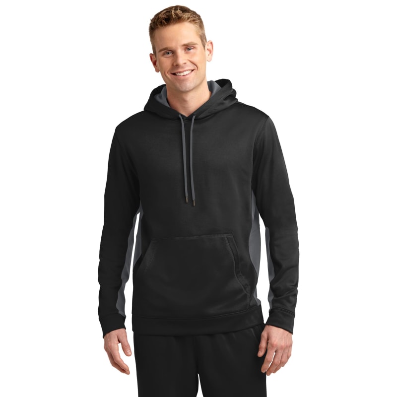Sport-Tek Sport-Wick Fleece Colorblock Hooded Pullover. 28