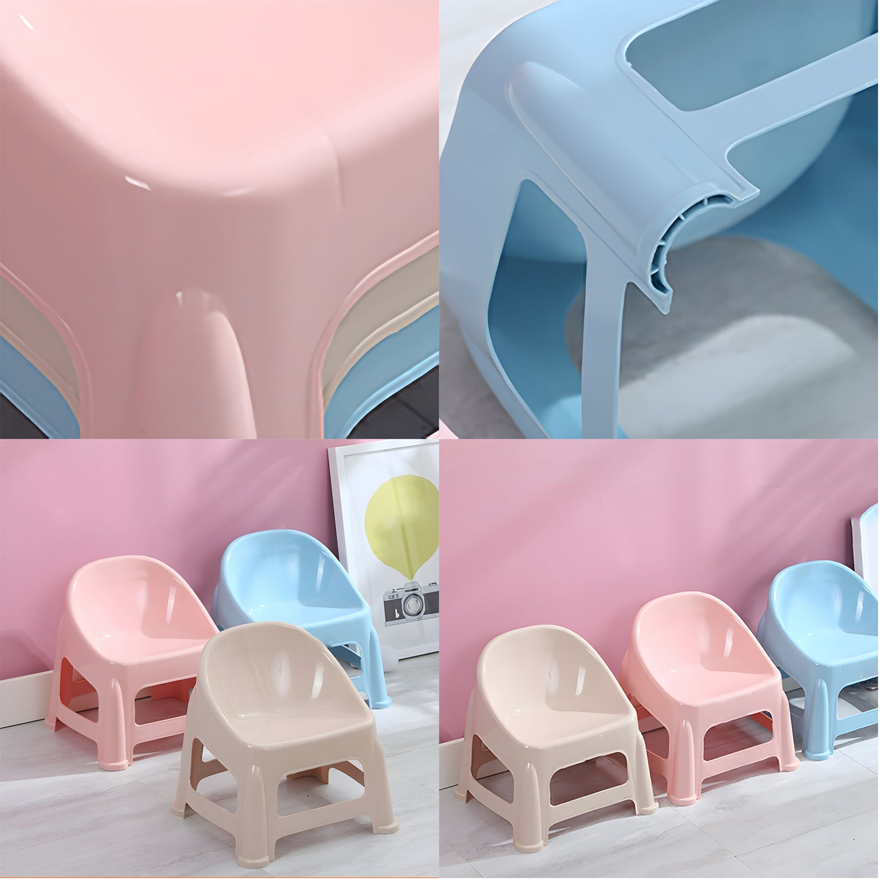 Stackable Plastic Kids Desk Chair 3