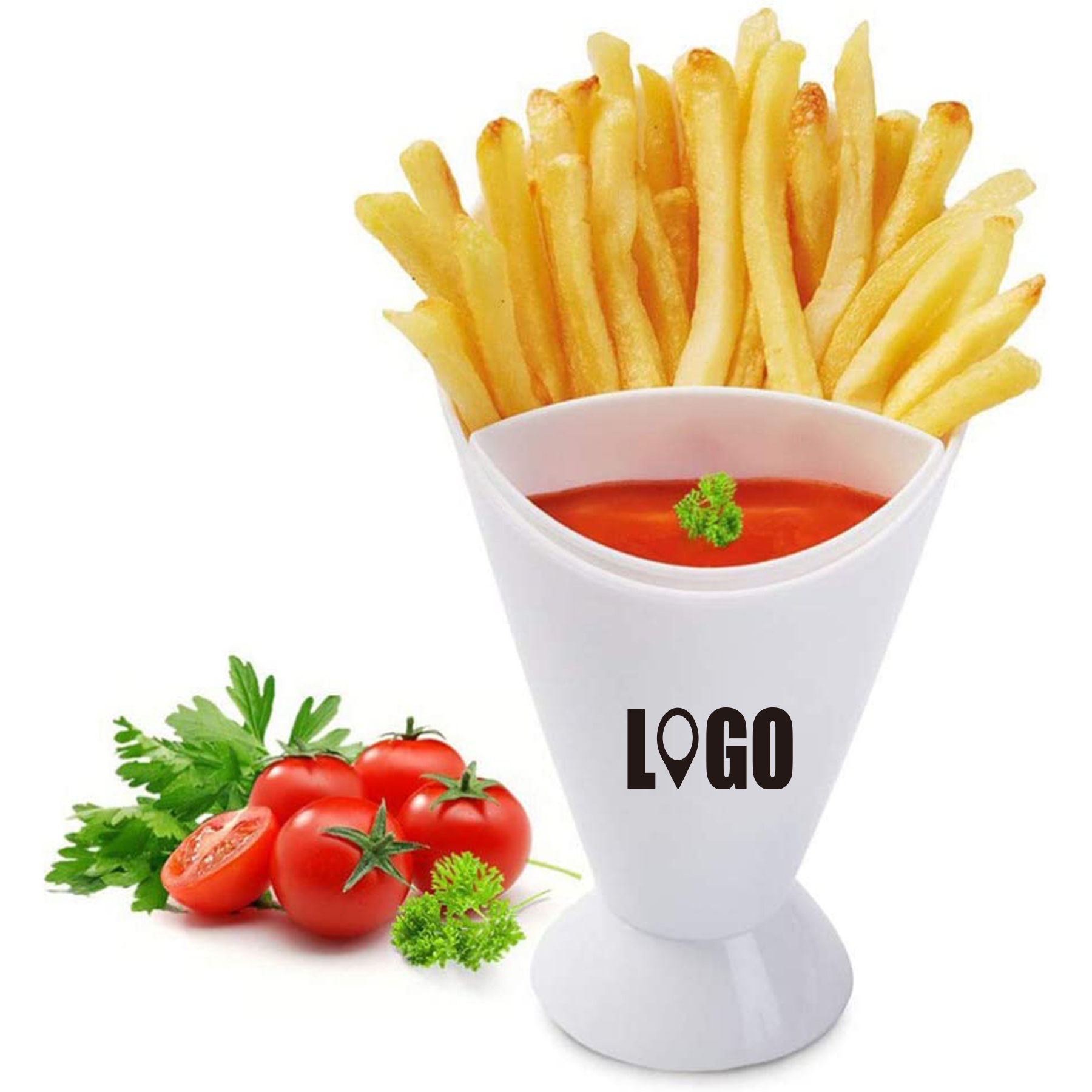 2 in 1 French Fry Cone with Dipping Cup 2