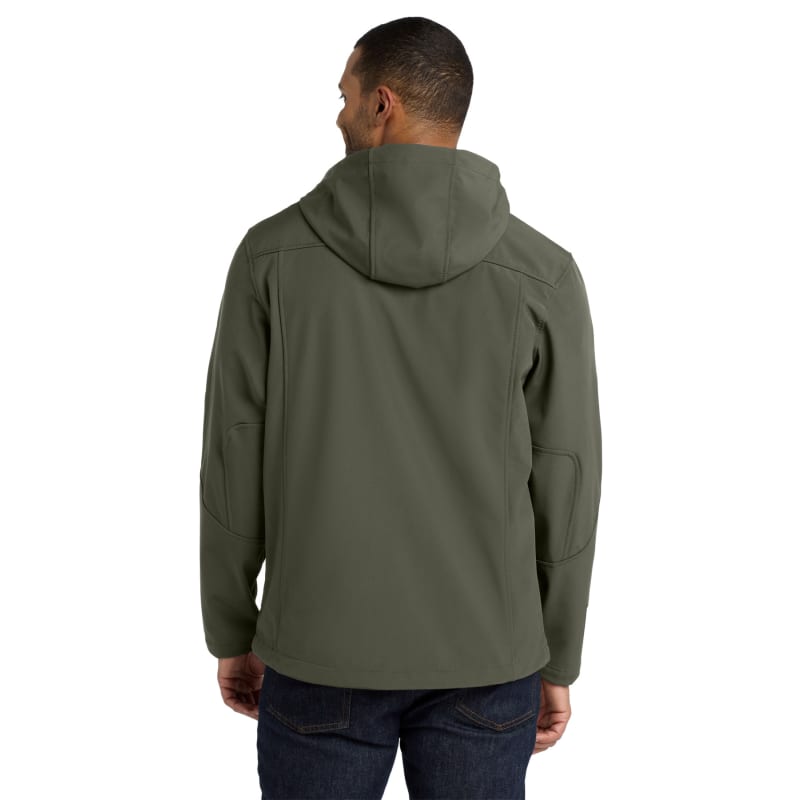 Port Authority Textured Hooded Soft Shell Jacket. 1
