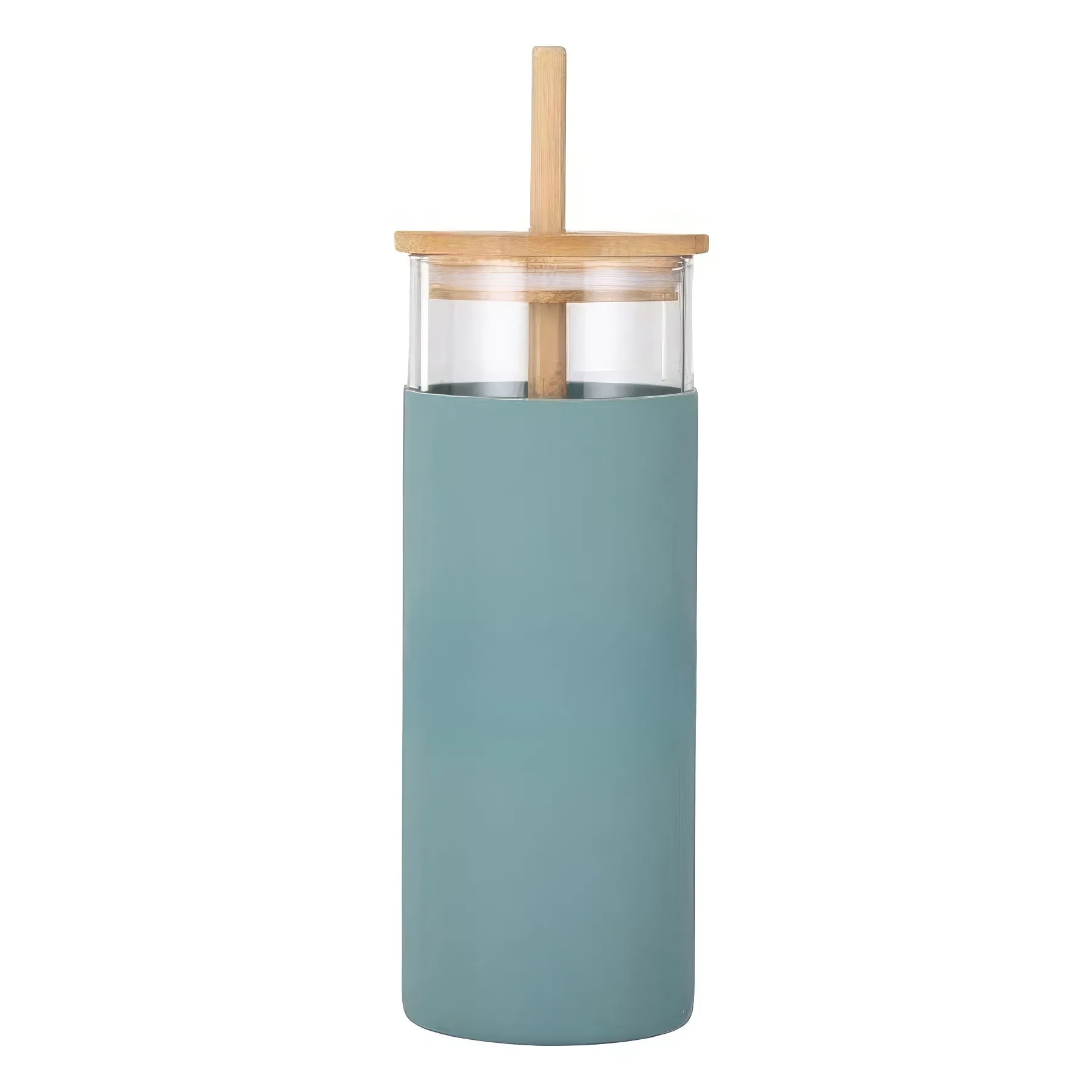 16 oz Glass Tumbler Bottle with Bamboo Lid and Straw 3