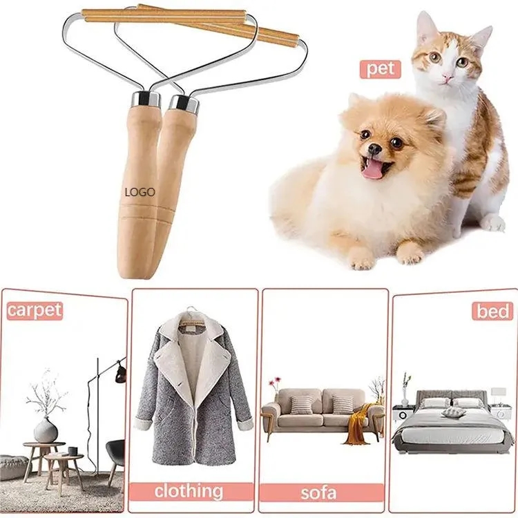 Carpet Pet Pet Hair Remover Brush With Wooden Handle 6