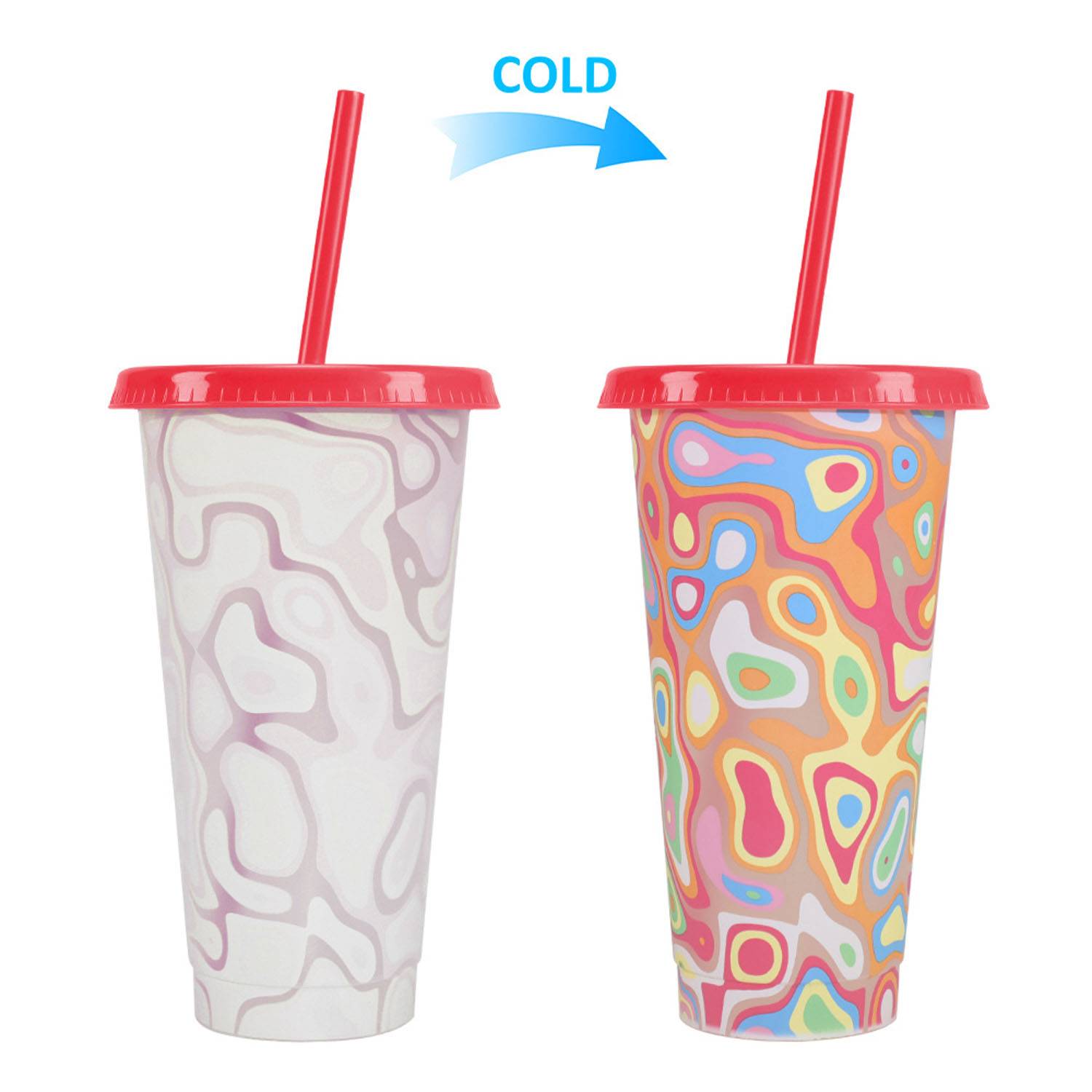 24oz Reusable Color Changing Plastic Cold Drink Cup 8