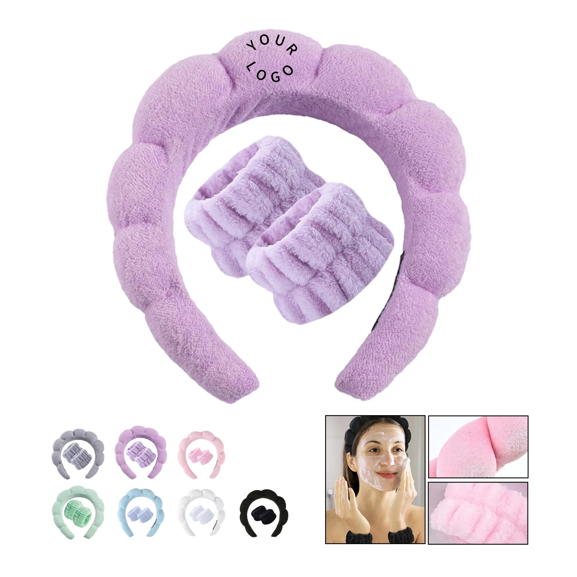 Terry Cloth Spa Headband Set 12