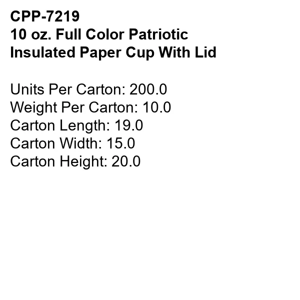 10 oz Full Color Patriotic Insulated Paper Cup With Lid 1