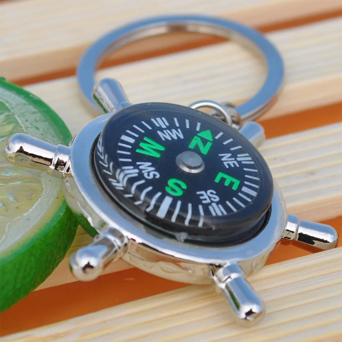 Key Ring Metal Compas Men'S Car Keychain Backpack 6