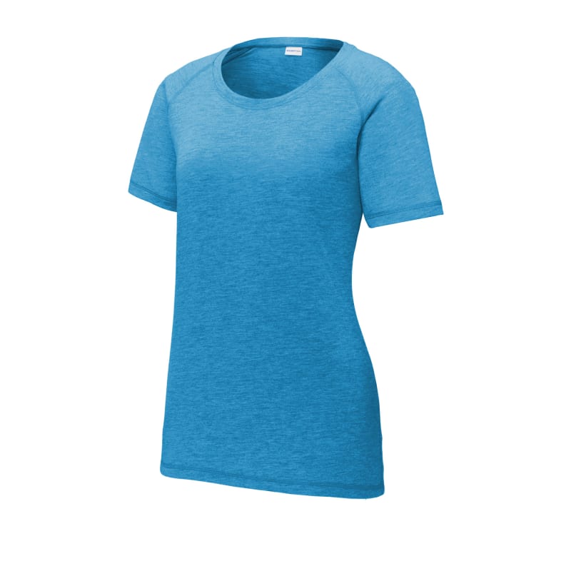 Sport-Tek Women's PosiCharge Tri-Blend Wicking Scoop Neck Raglan Tee. 33
