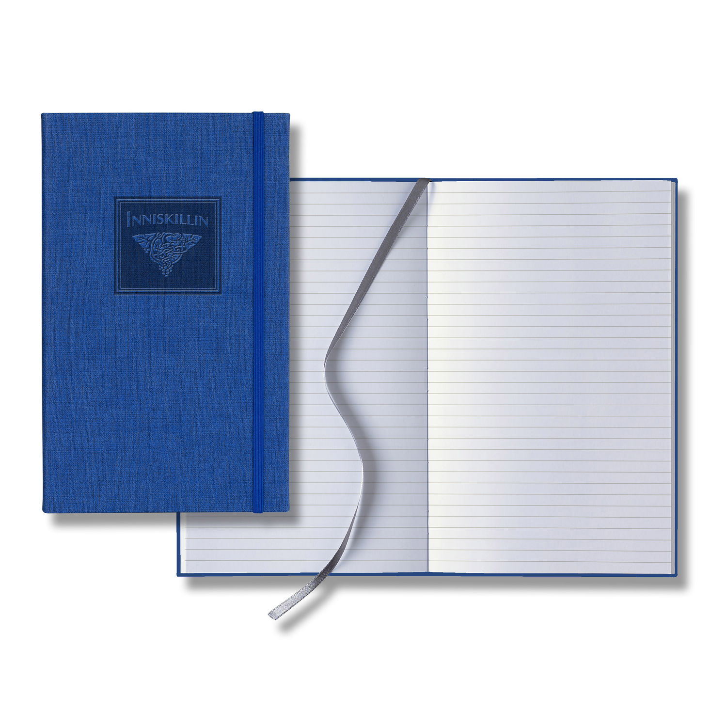 Castelli Linen Banded Medio Lined White Page Journal 1