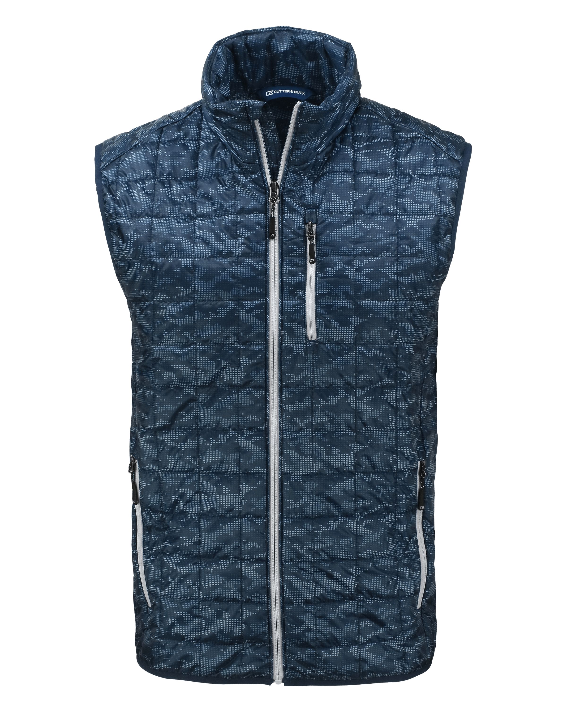 Cutter & Buck Rainier Recycled Insulated Printed Puffer Mens Full Zip Vest 13