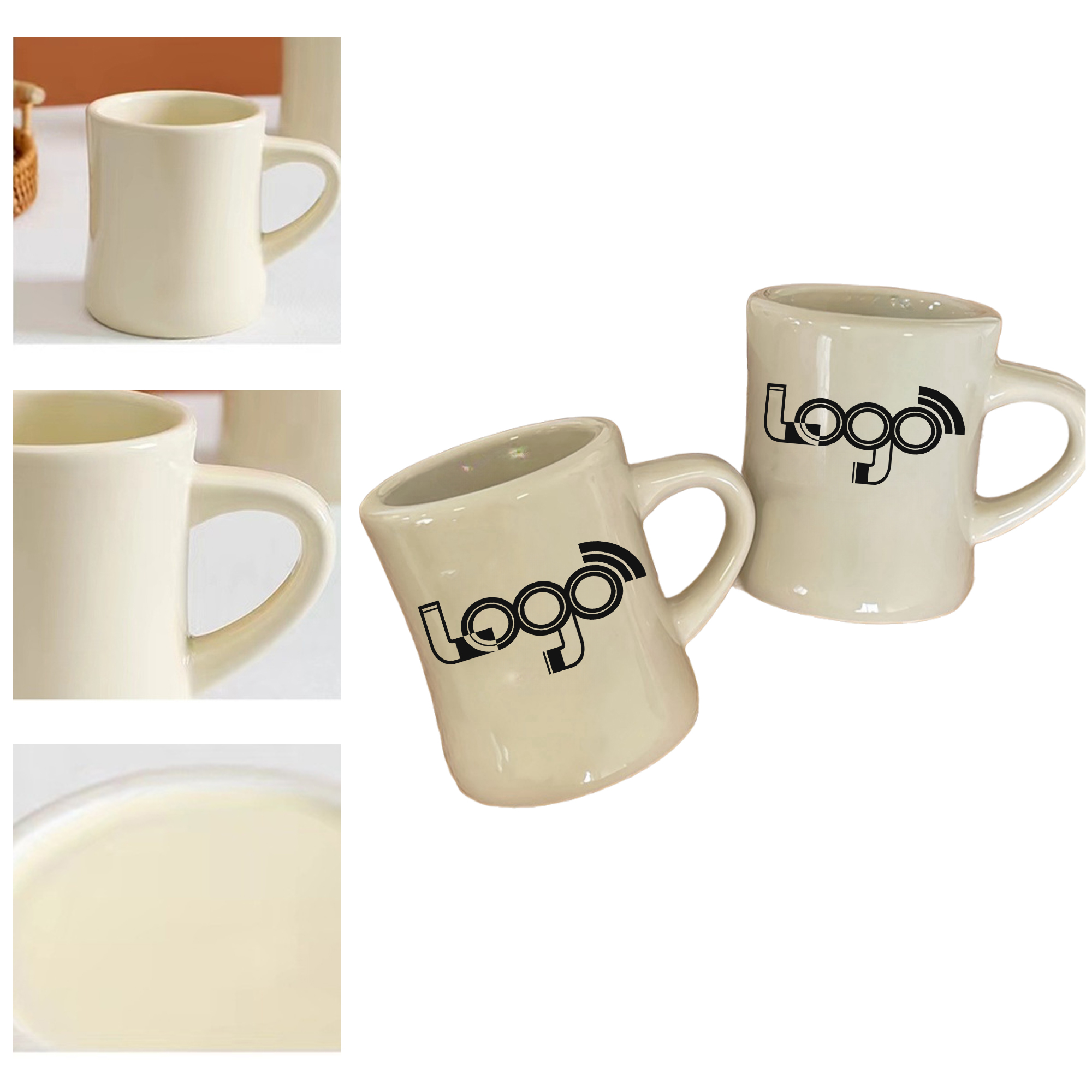 Durable Off-White Ceramic Coffee Mug 2