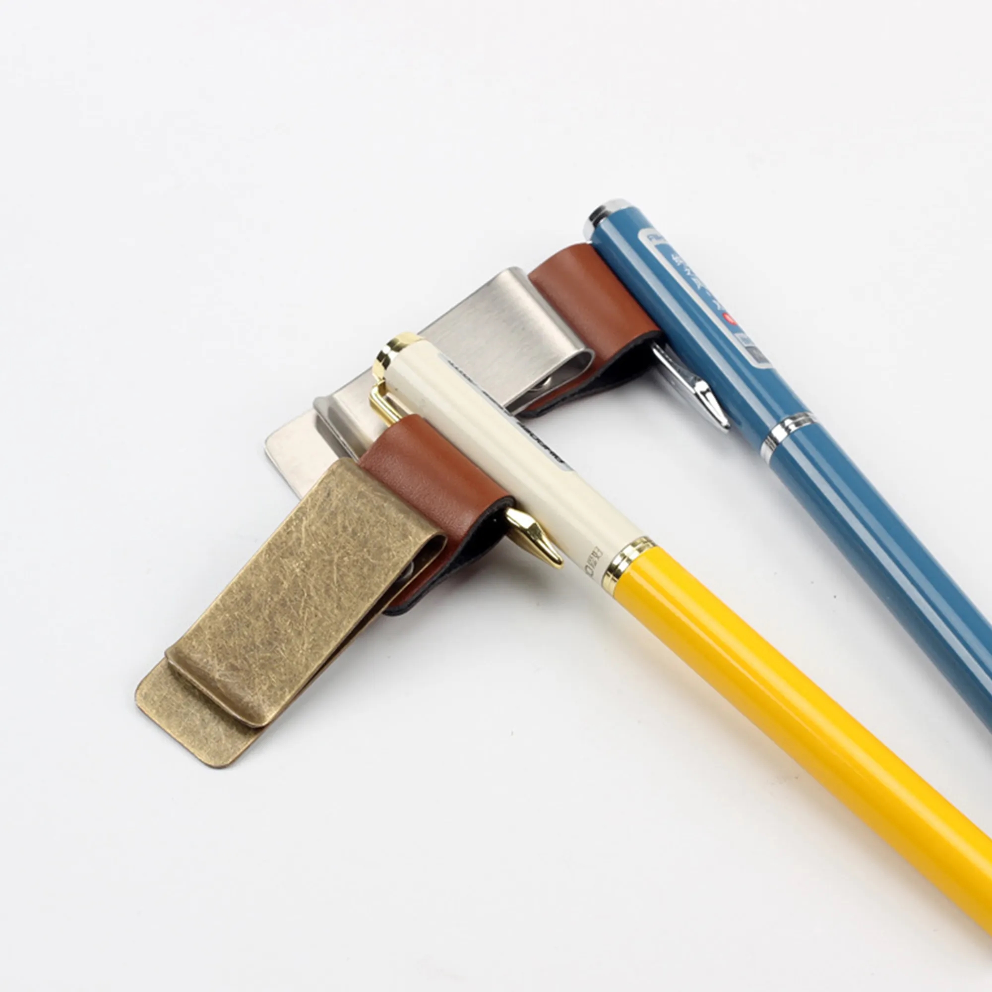 MOQ50 Stainless Steel Notebook Note Pen Holder 4