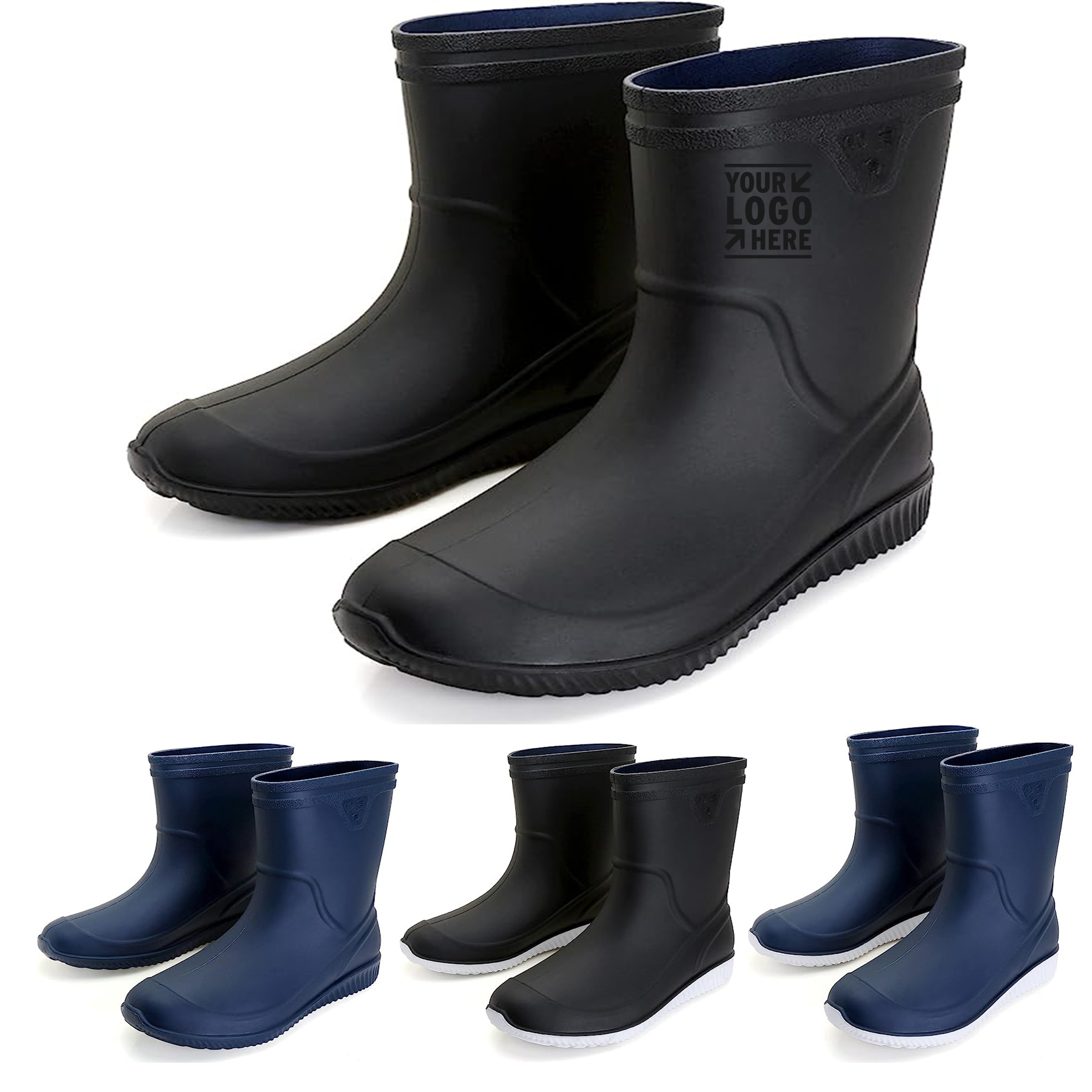 Mid-Calf Waterproof Rubber Boots Mens 2
