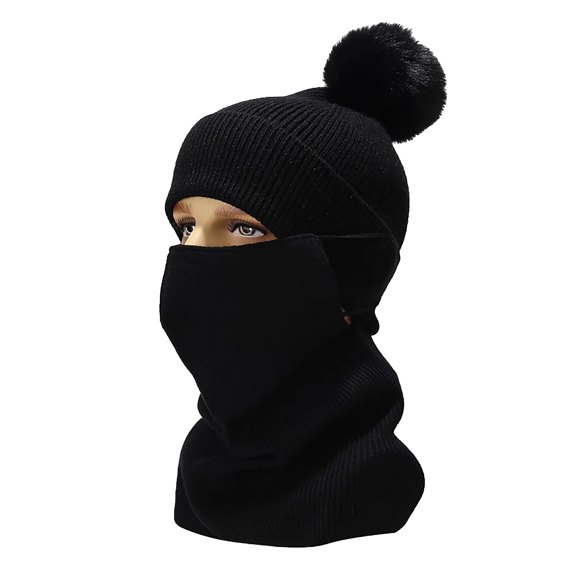 Polyester Knitted Hat, Neck Mask Set 7