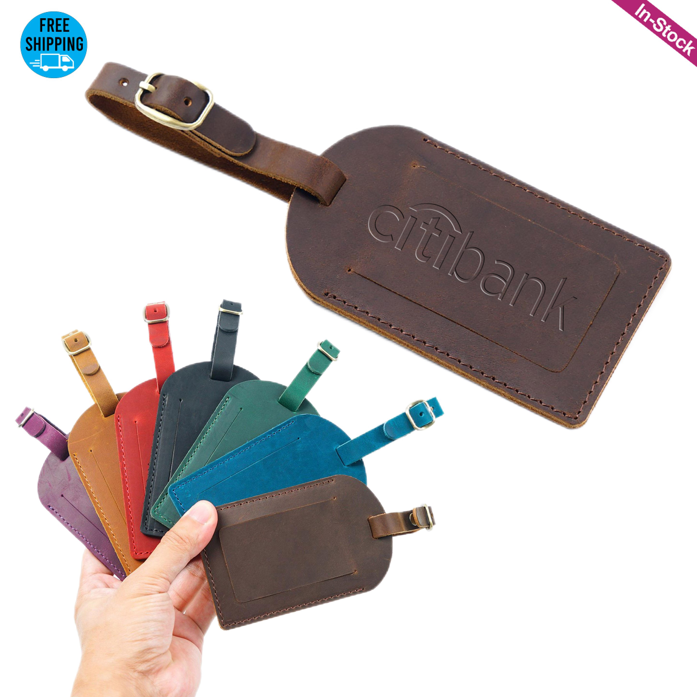 Vintage Genuine Leather Luggage Baggage Tags 2