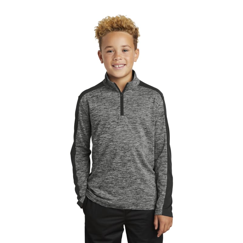 Sport-Tek Youth PosiCharge Electric Heather Colorblock 1/4-Zip Pullover. 6