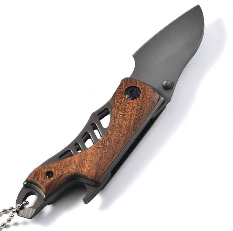 Stainless Steel Folding Pocket Knife with Bottle Opener 4