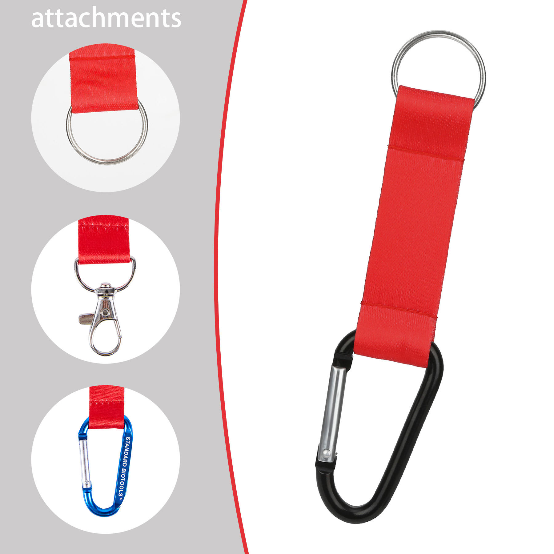 3/4" Dye Sublimation Pocket Lanyard W/Carabiner & Keyring 6