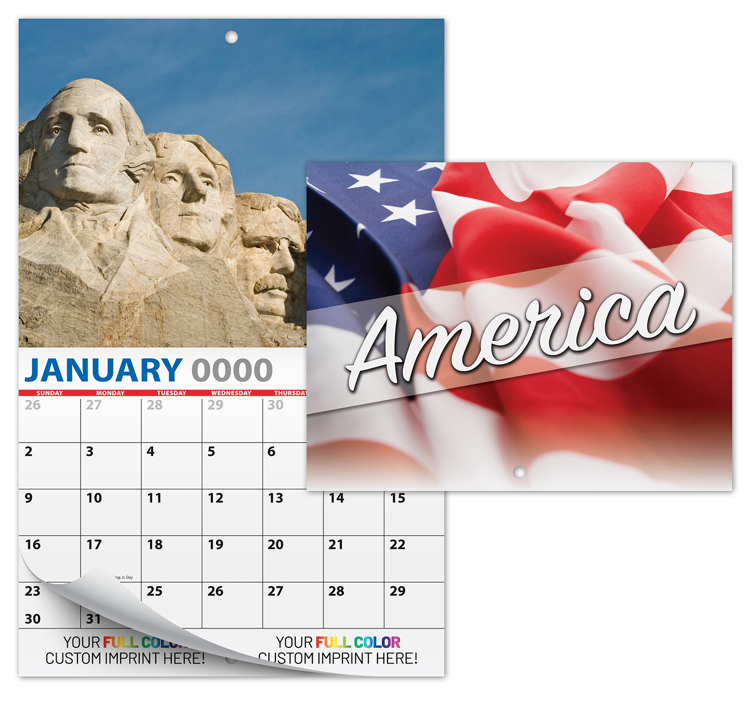 13 Month Custom Appointment Wall Calendar (High Gloss UV-Coated Cover)- PATRIOTIC 2