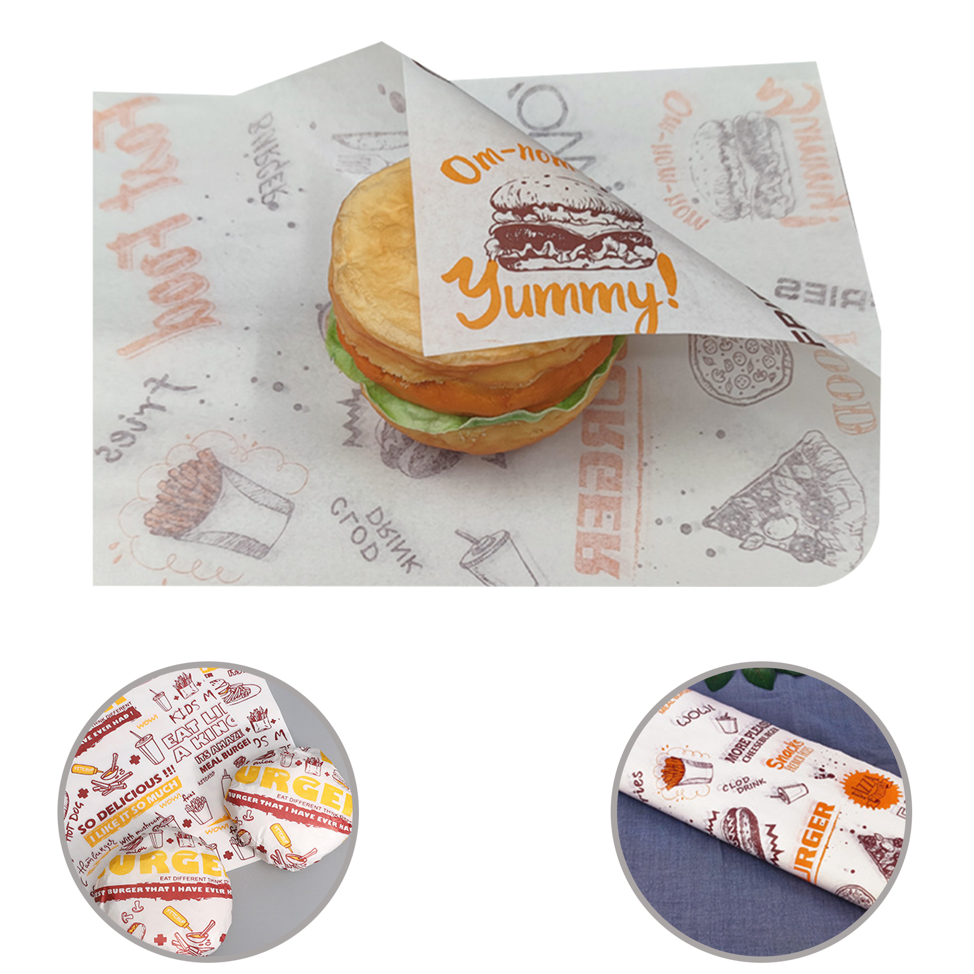 12x12 Inch Burger Wrap Paper 2