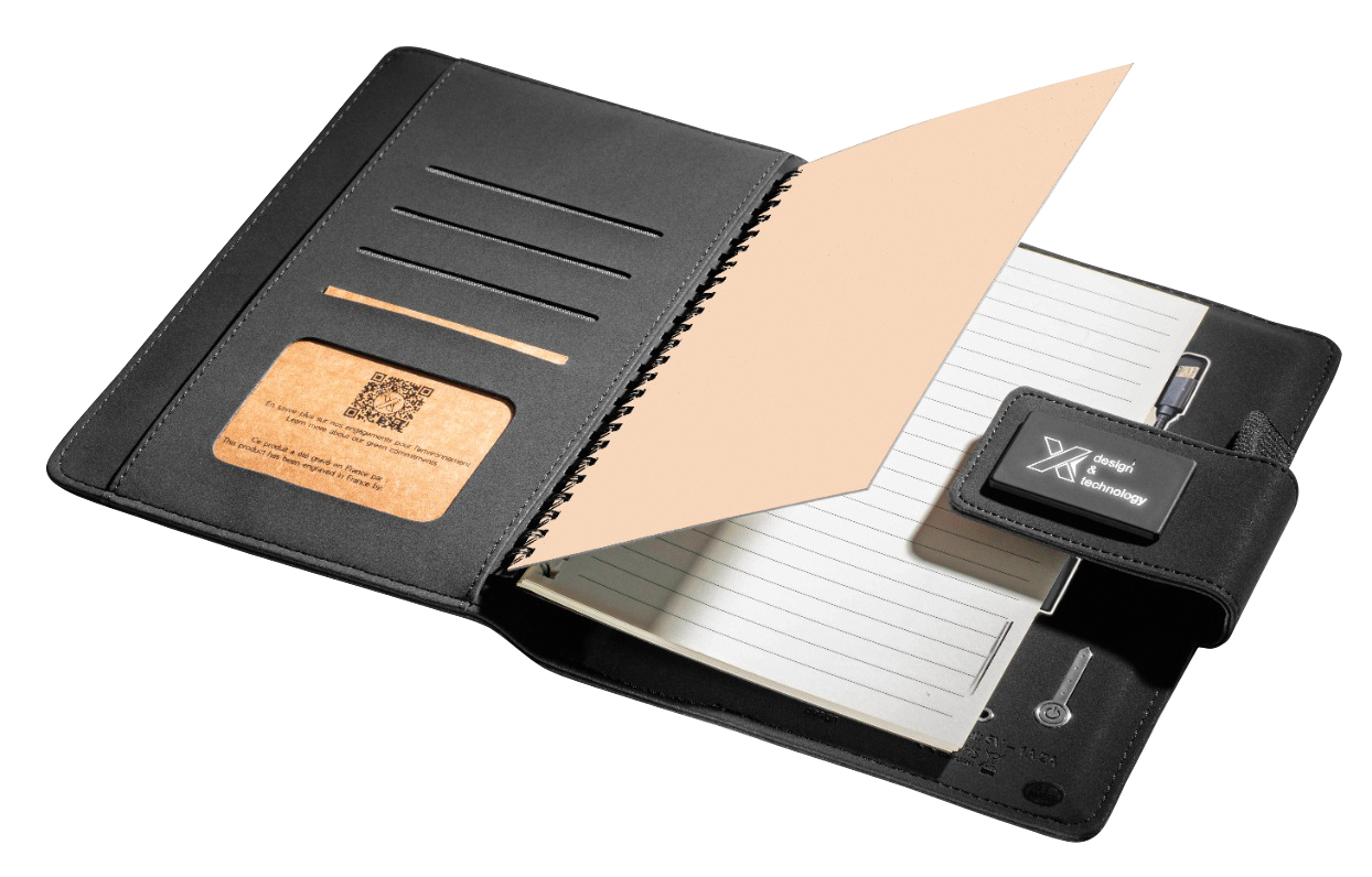 SCX Innovative Design™ Notebook A5 with Power Bank 4000 mAh 14