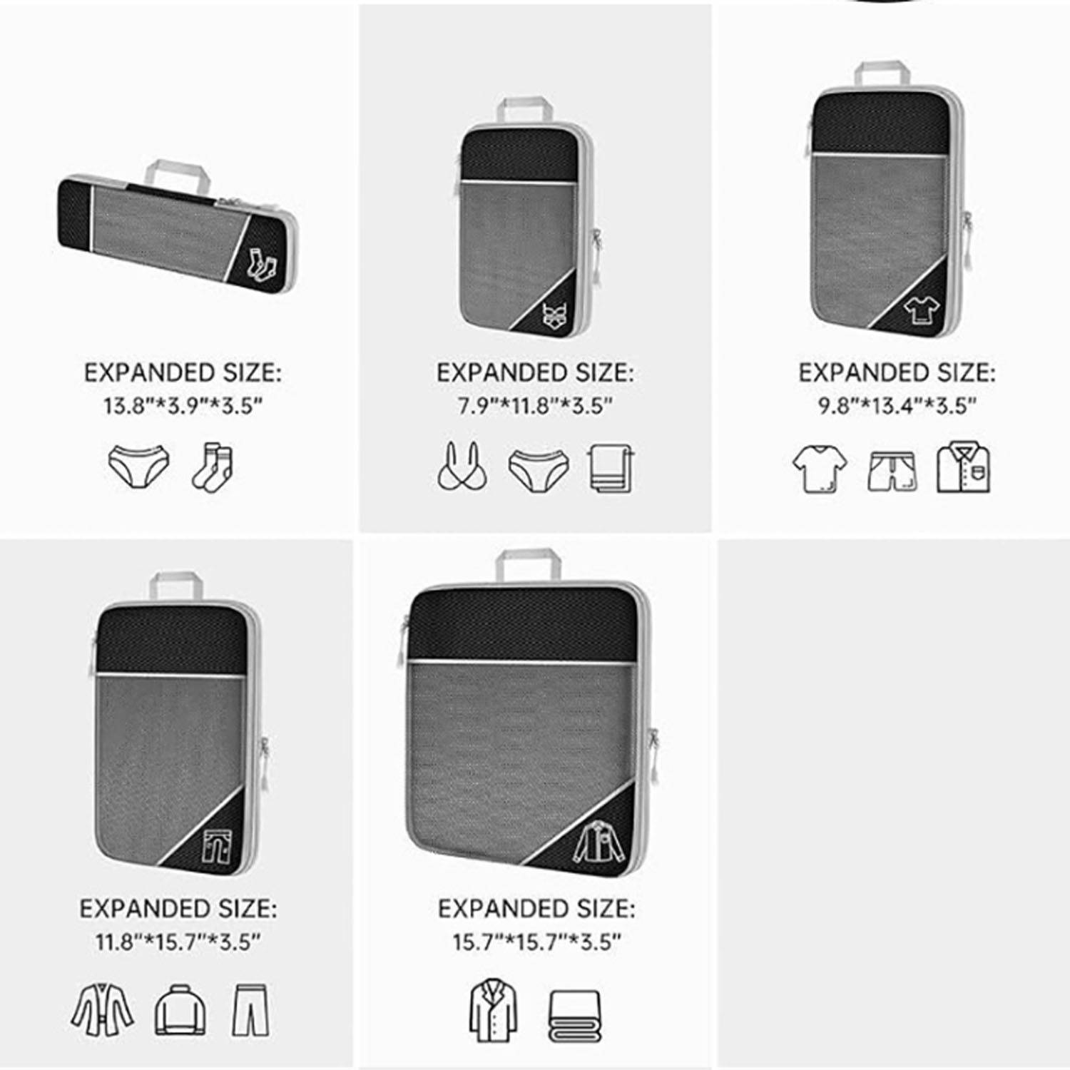 5 PCS Luggage Organizer Bag Packing Cubes 7