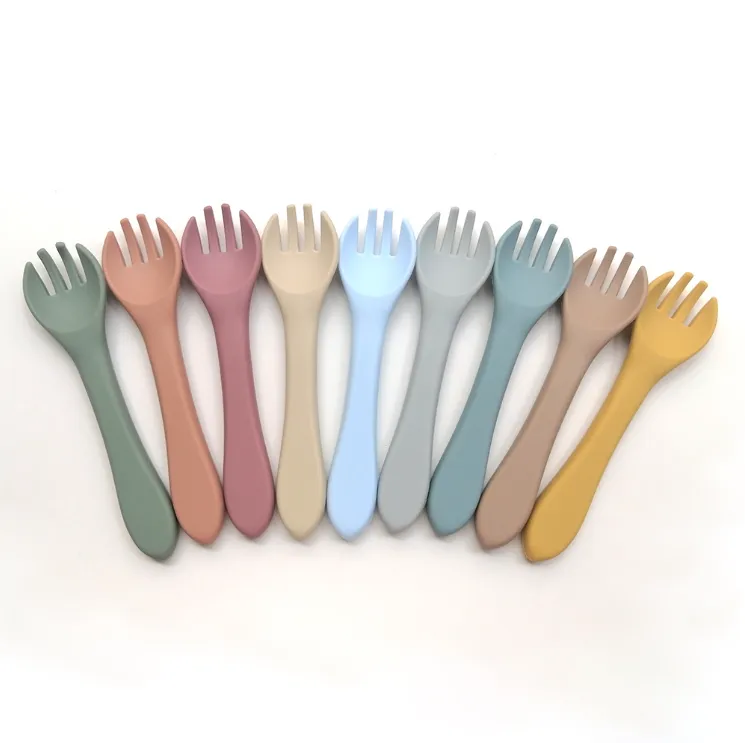 Baby Silicone Fork Spoon 2