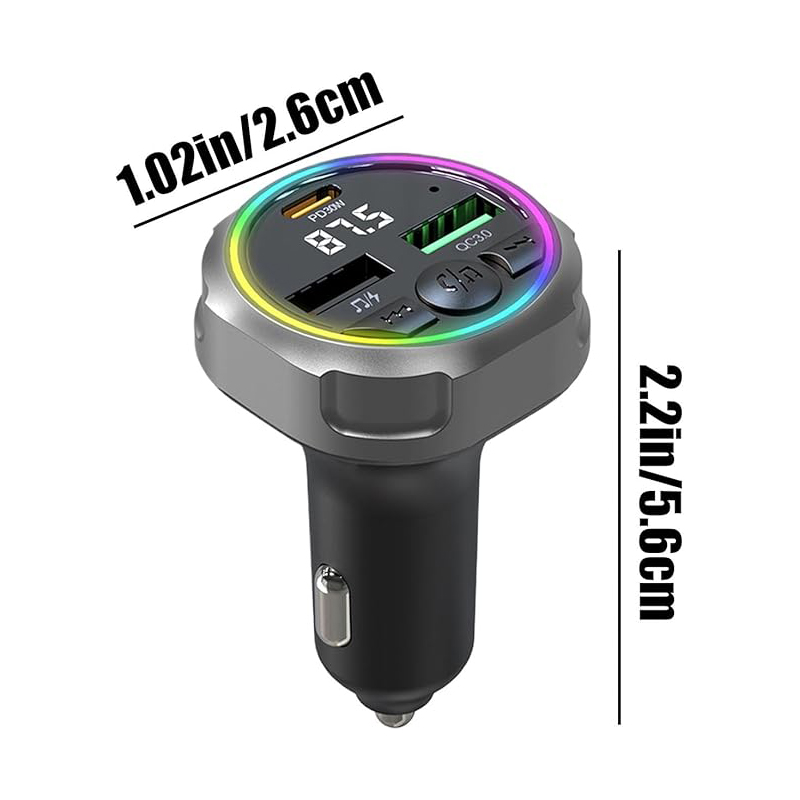 New Car Bluetooth Charger with Multicolor Breathing Light 4
