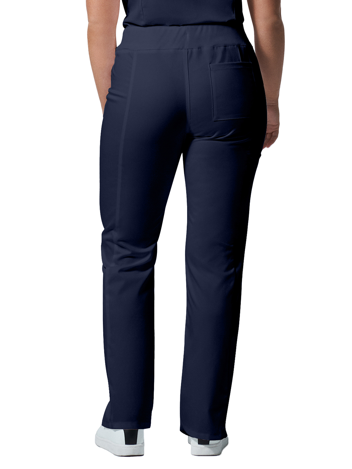 Landau - ProFlex - Women's Five-Pocket Mid-Rise Rib-Knit Elastic Waist Straight Leg Pant 17