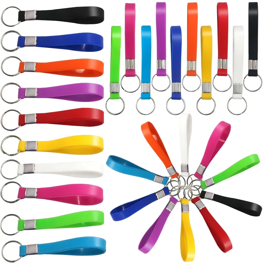 Solid Color Silicone Key Chain 6