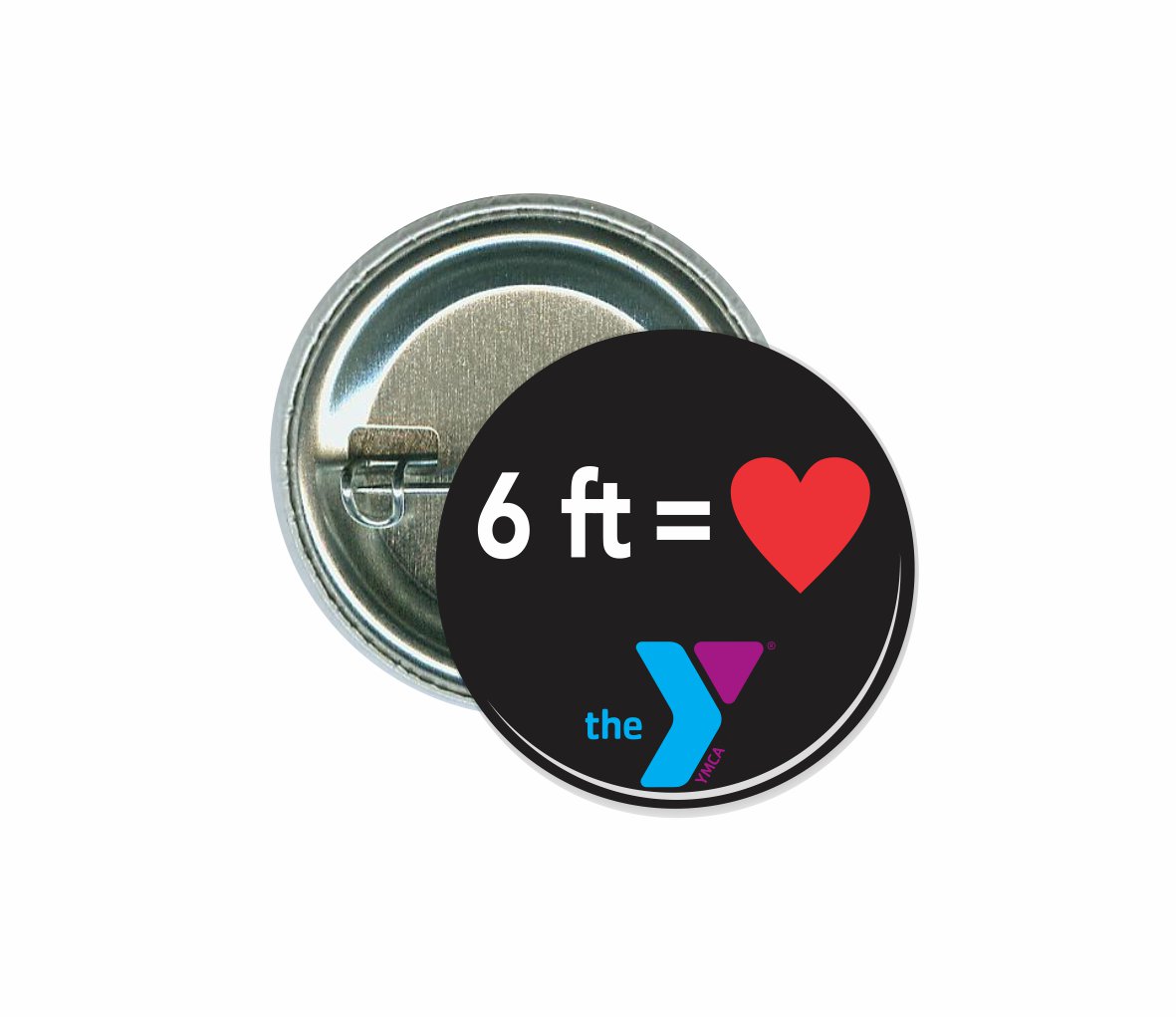 6 ft = love, Coronavirus, COVID-19 Button 1