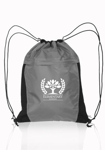 Mesh Accent Drawstring Backpacks 5
