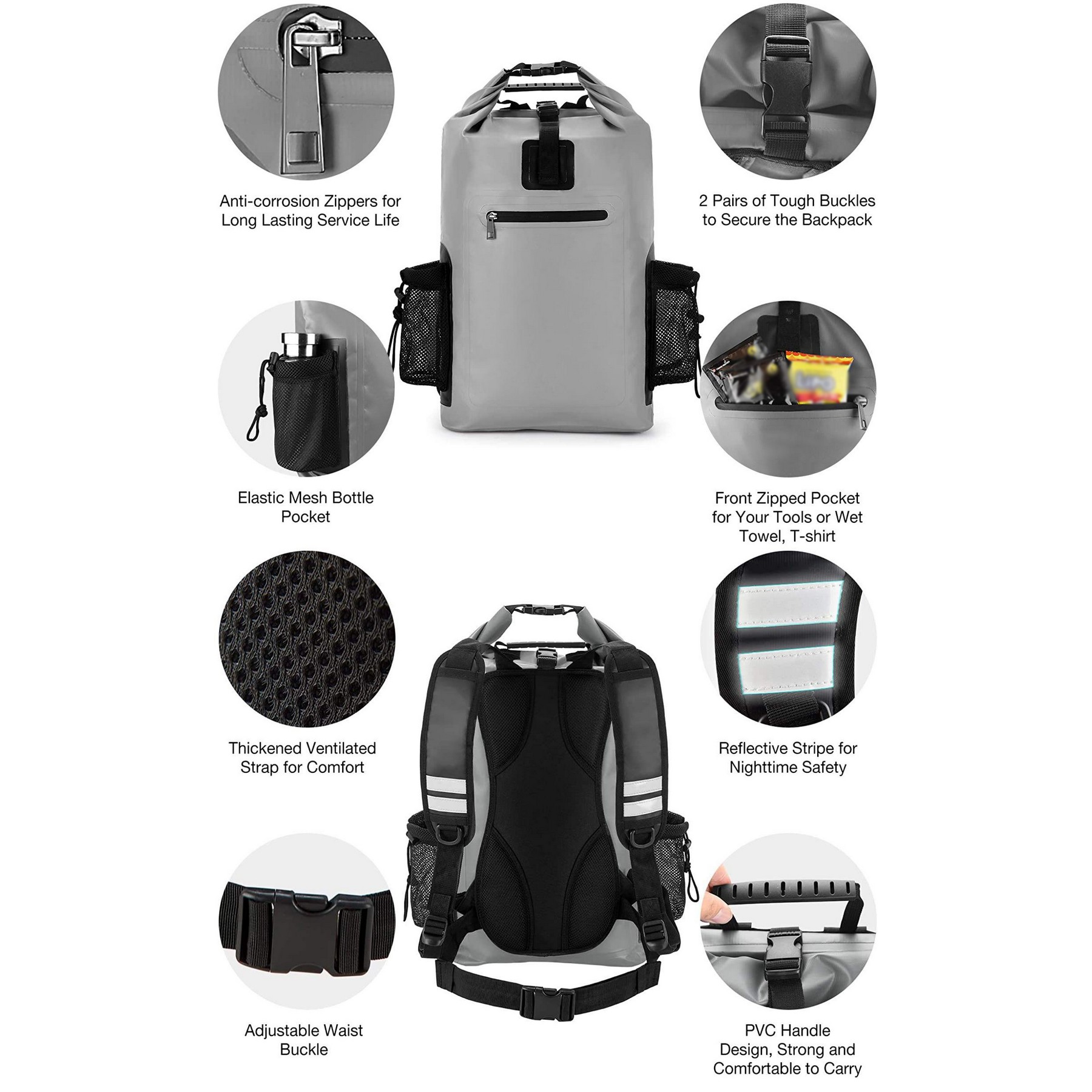 Pvc Waterproof Dry Bag Hiking Backpack 2