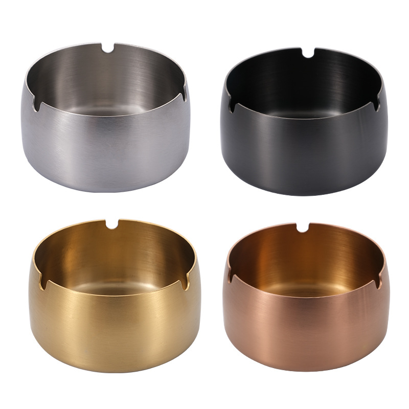 Stainless Steel Ashtray Home Use Windproof Ashtrays for Home Office Tabletop 2