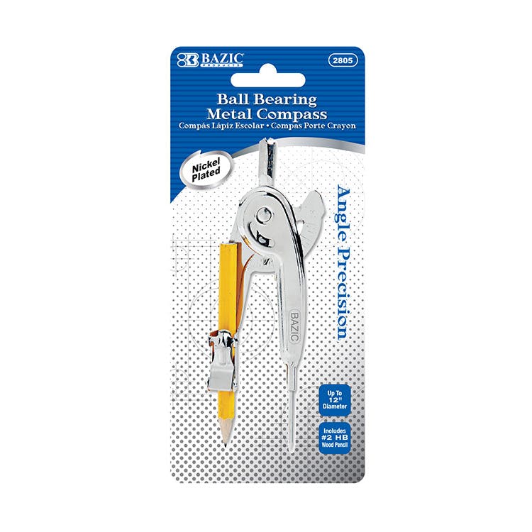 Metal Ball Bearing Compass - #2 Wood Pencil Included 1