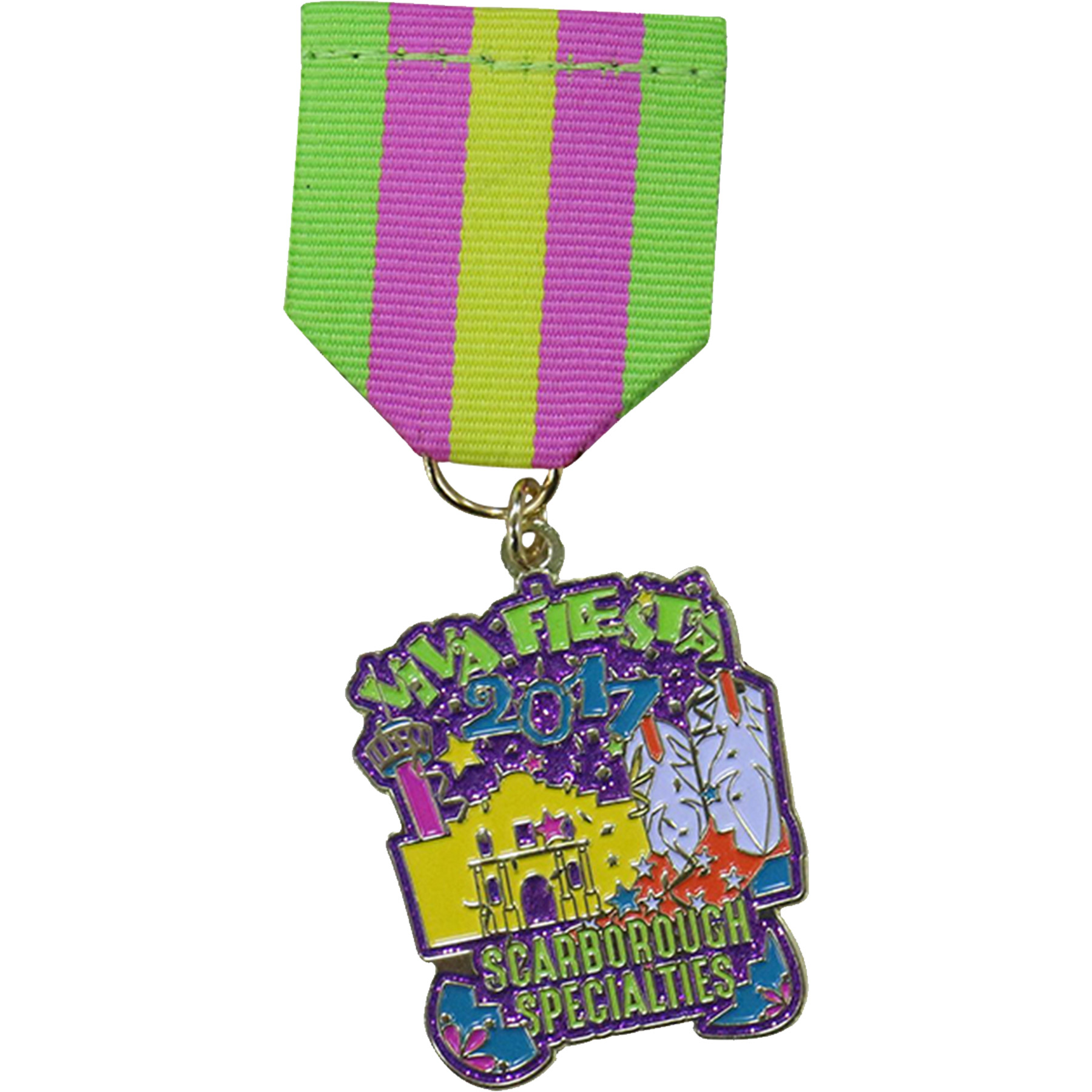 Fiesta Medals: 2" W x 2" H x 1/16" D