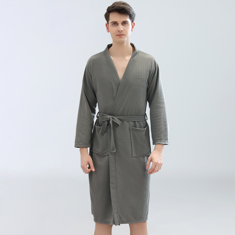 Women Men Waffle Bathrobes for Spring Summer 10