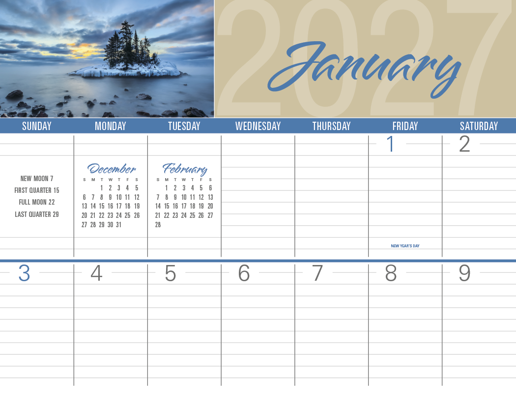 Triumph® Calendars Scenes of America Big Block Memo Calendar 30