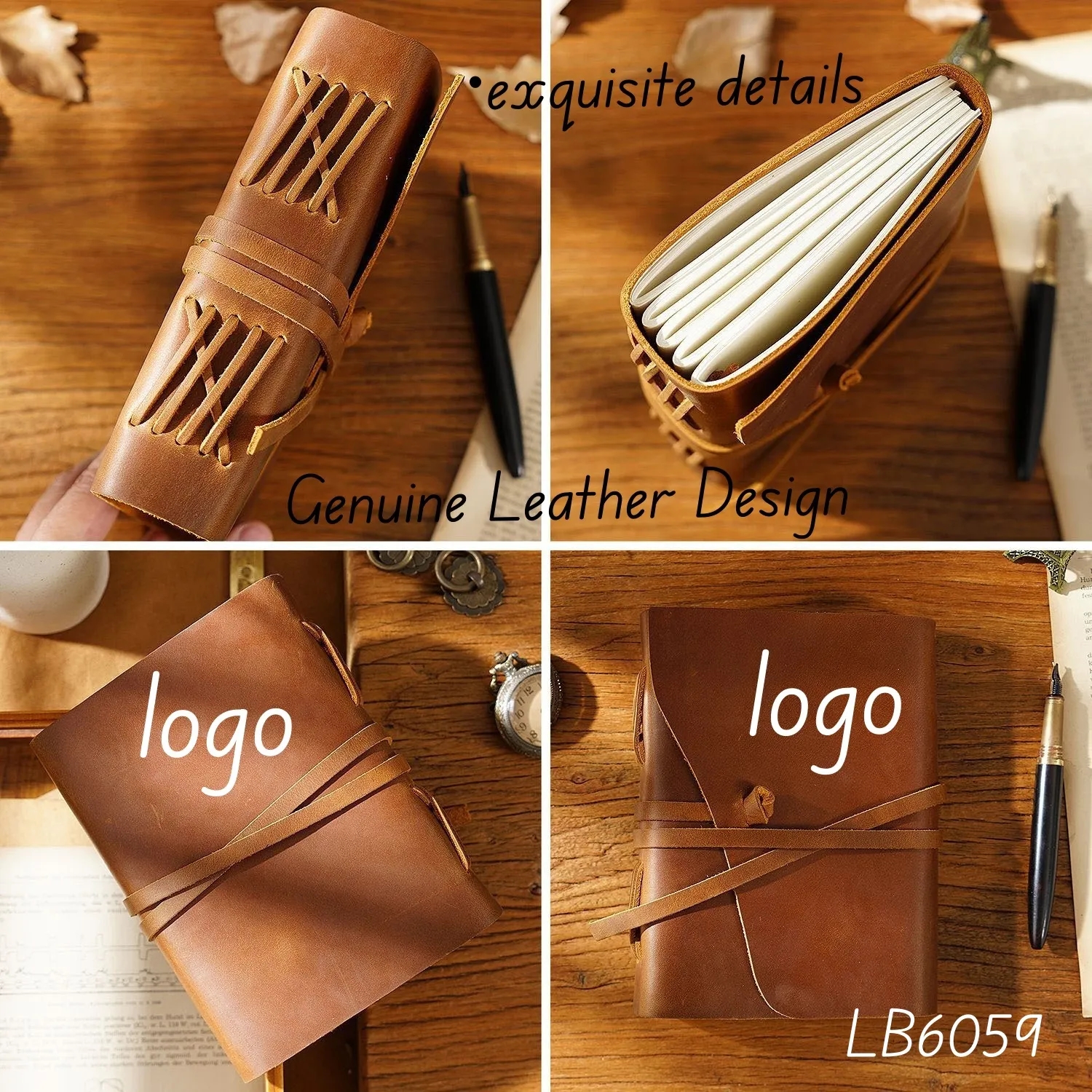 Genuine Leather Journal Bound Writing Notebook Handmade 8