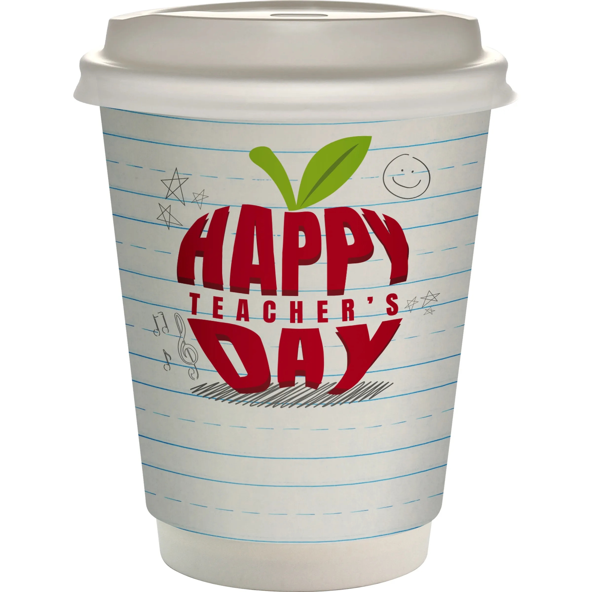 12 oz Teacher Full Color Paper Cup With Lid 3