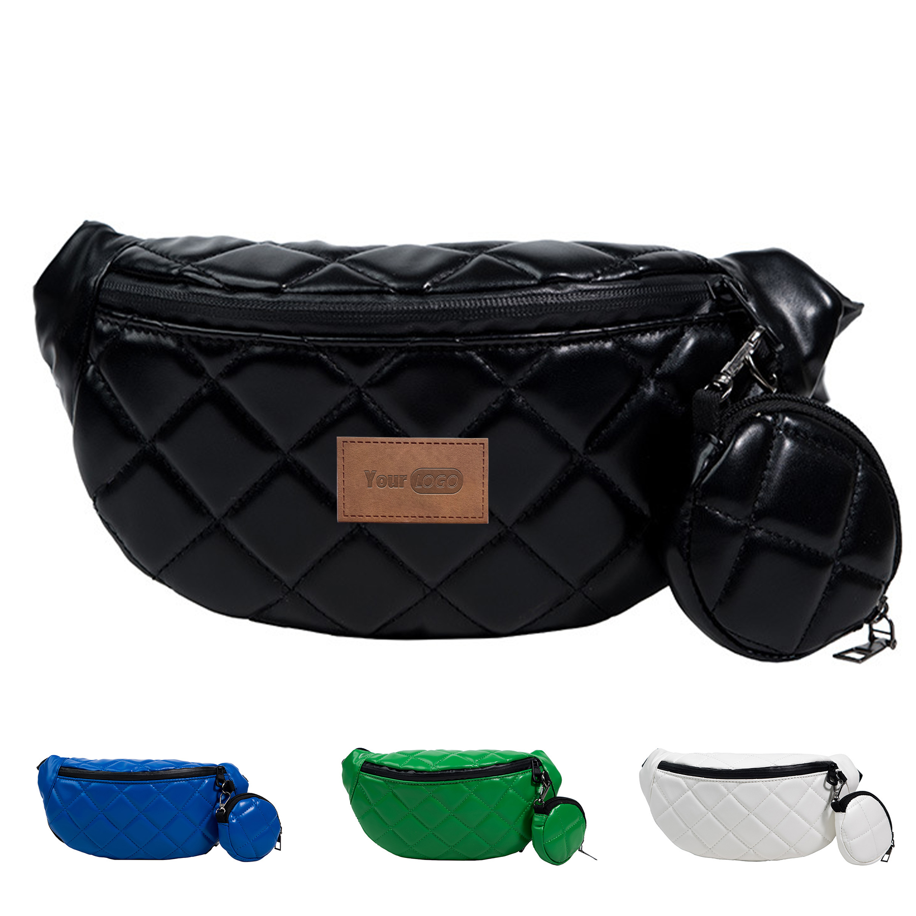 PU Simple and stylish rhombus one-shoulder dumpling bag 1