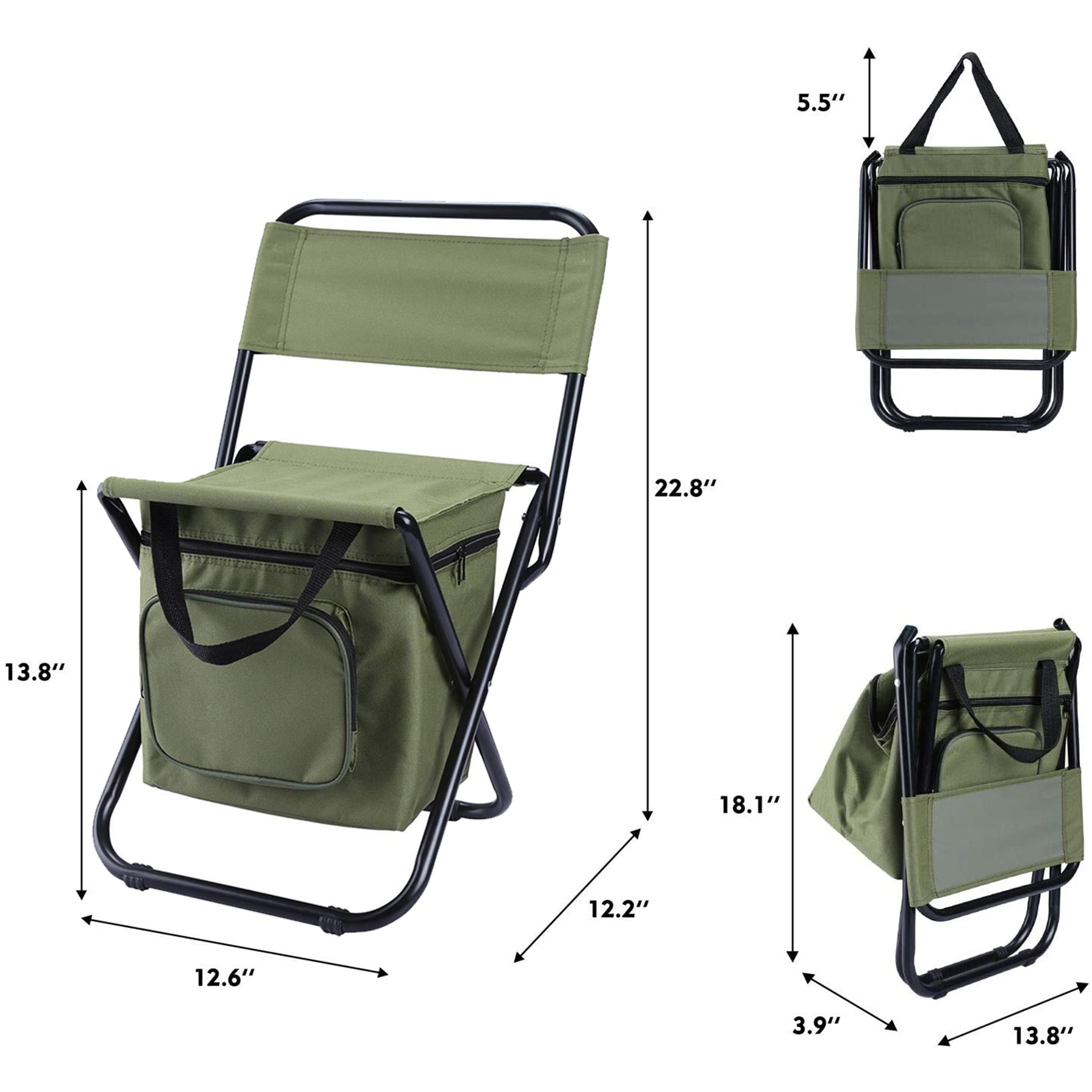 Portable Fishing Chair Seat with Cooler Bag 2