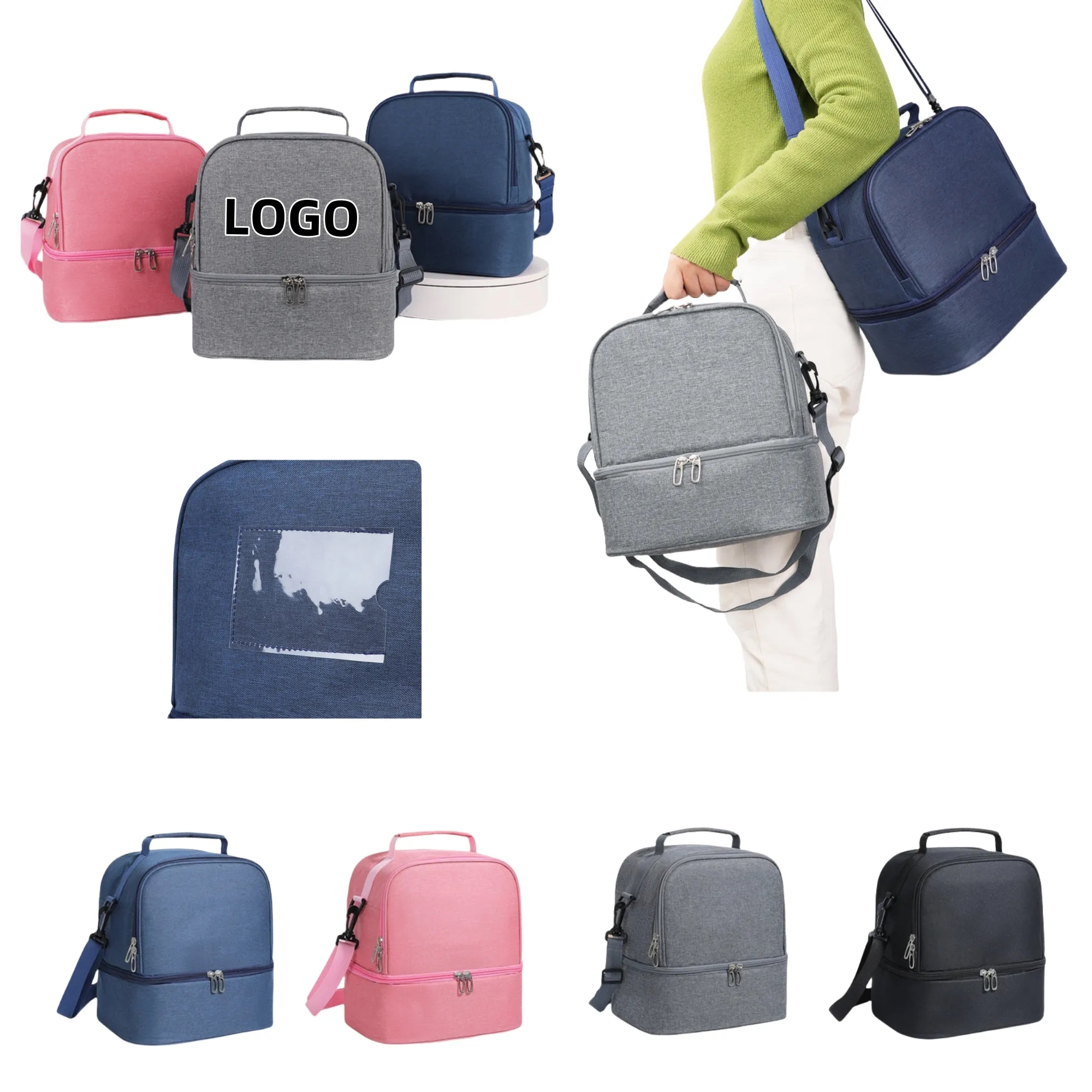 Double-Layer Insulated Bag With Shoulder Strap For students 2