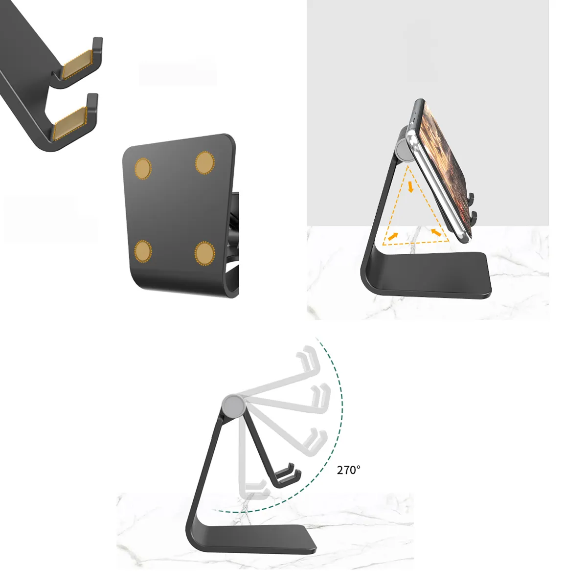 Mini Portable Anti-Slip Desk Adjustable Cell Phone Stand 2